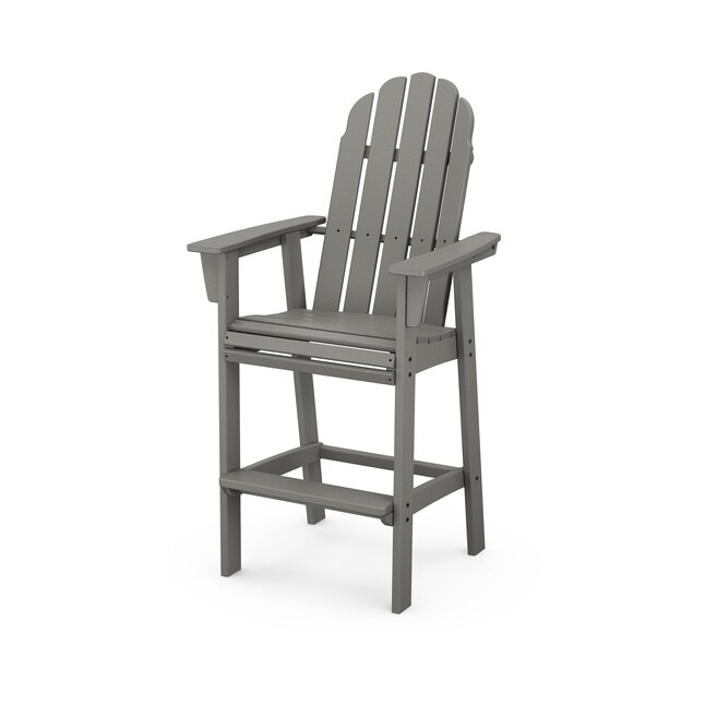 Allen Roth By Polywood Oakport Slate Grey Poly Lumber Frame Stationary Counter Height Chair S With Slat Seat In The Patio Chairs Department At Com - Polywood Patio Furniture Counter Height