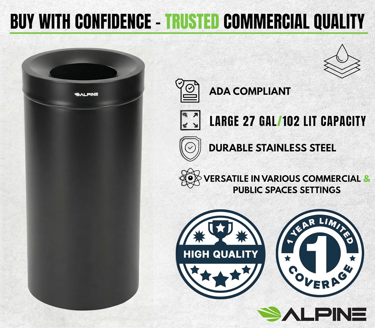 Alpine Industries RBLK27475 Recycling-Bins - View #6
