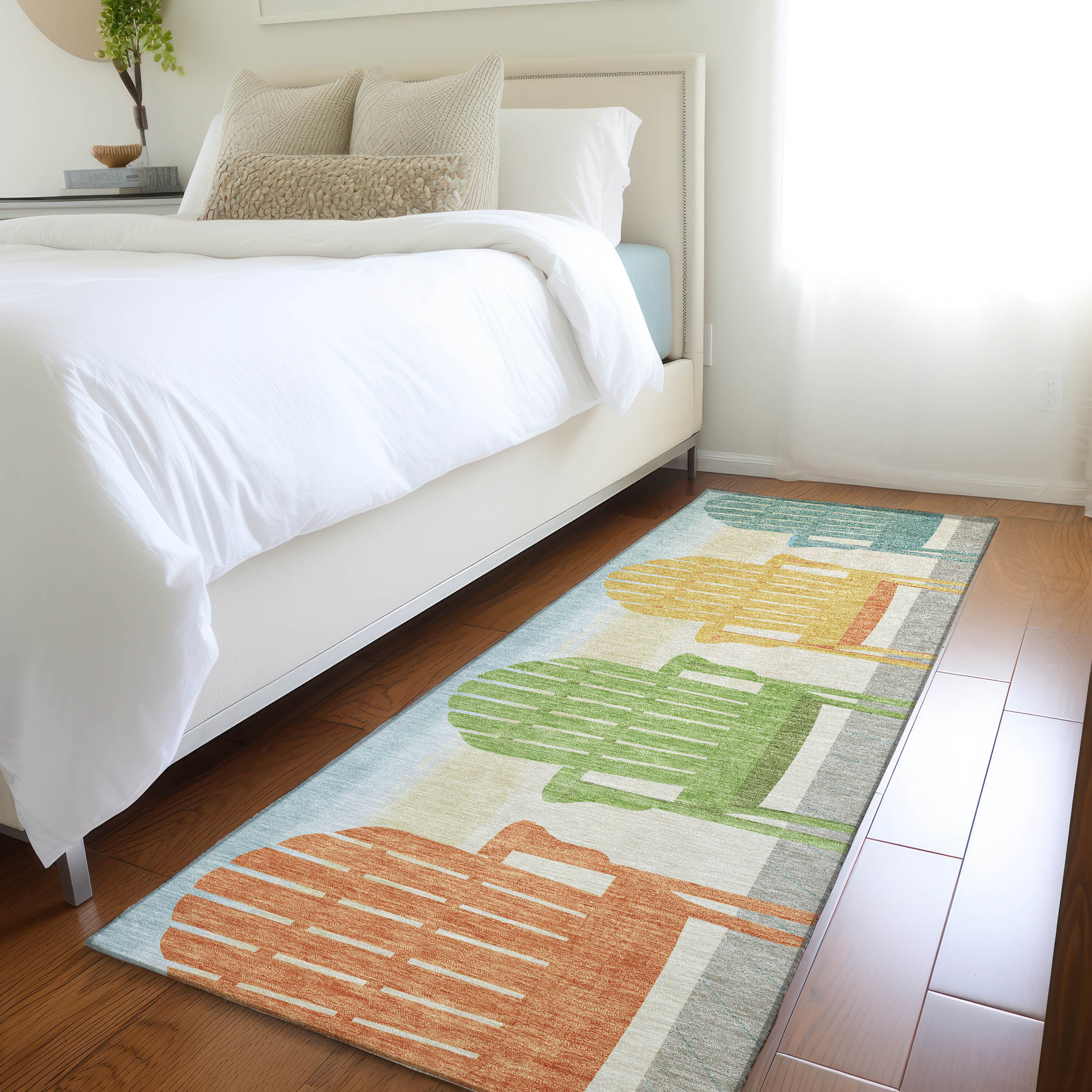 Addison Rugs AMF146PD2X8 Mayfield AMF146PD 2 x 7 (ft) Loomed Polyester Poolside Rectangular Indoor Geometric Machine washable Area rug