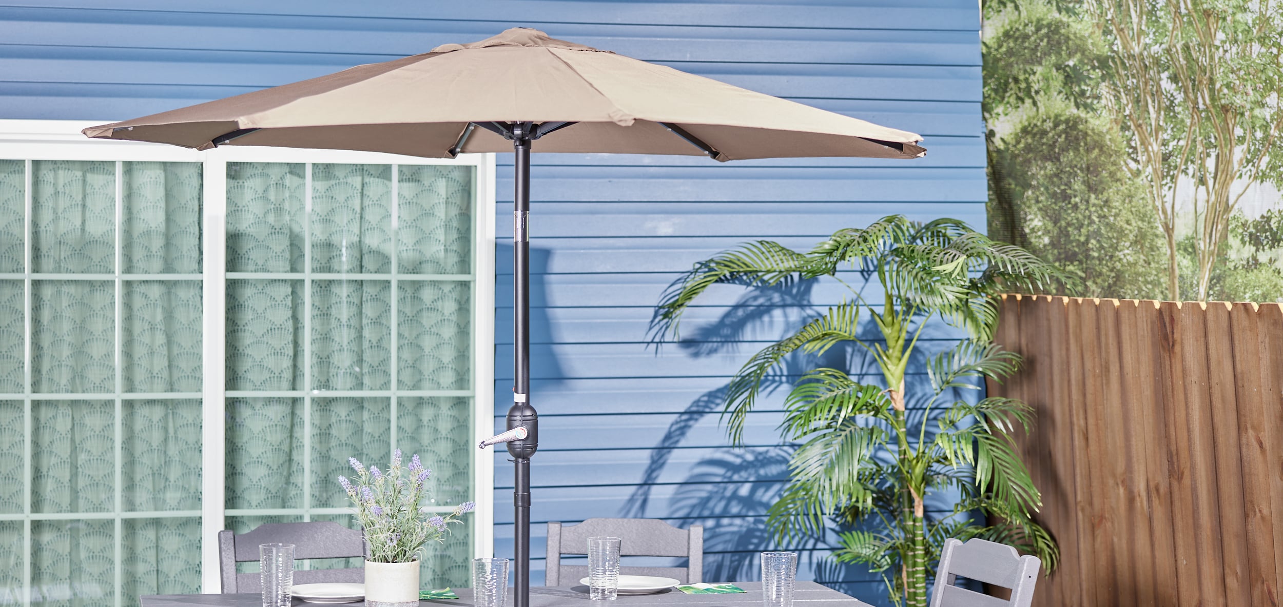 Trademark Innovations UMBLED7-TAN Umbrellas-2 - View #4