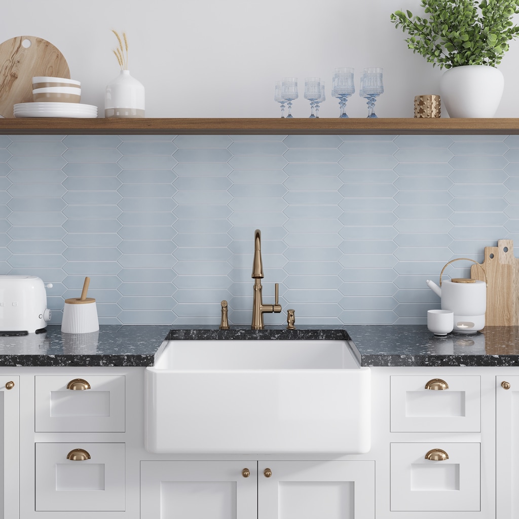 Apollo Tile Piquet Stone Blue 2-in x 10-in Matte Ceramic Stone Look ...