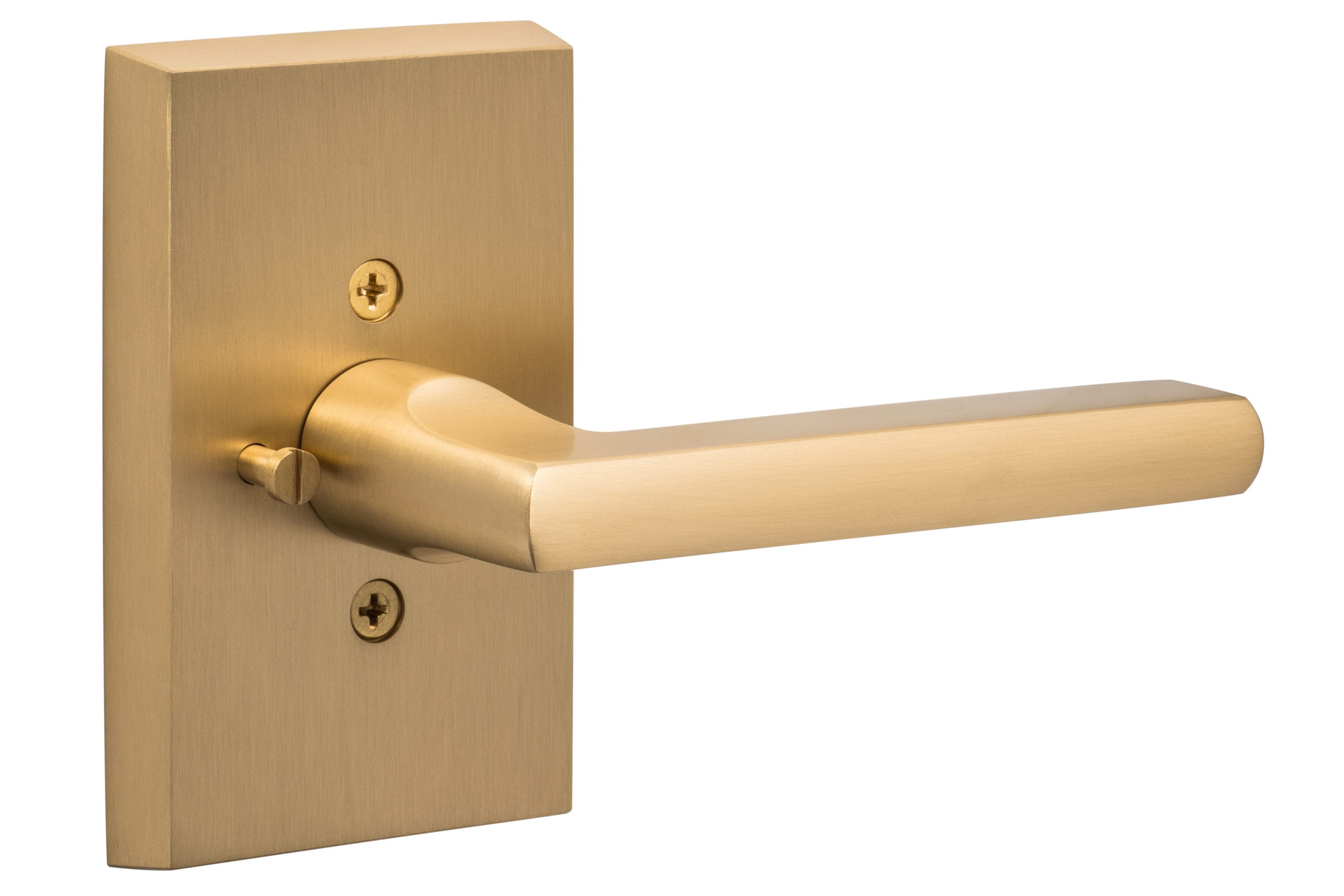 Sure-Loc Hardware Ridgecrest Mountain Logan Satin Brass Interior Bed/Bath  Privacy Door Handle in the Door Handles department at