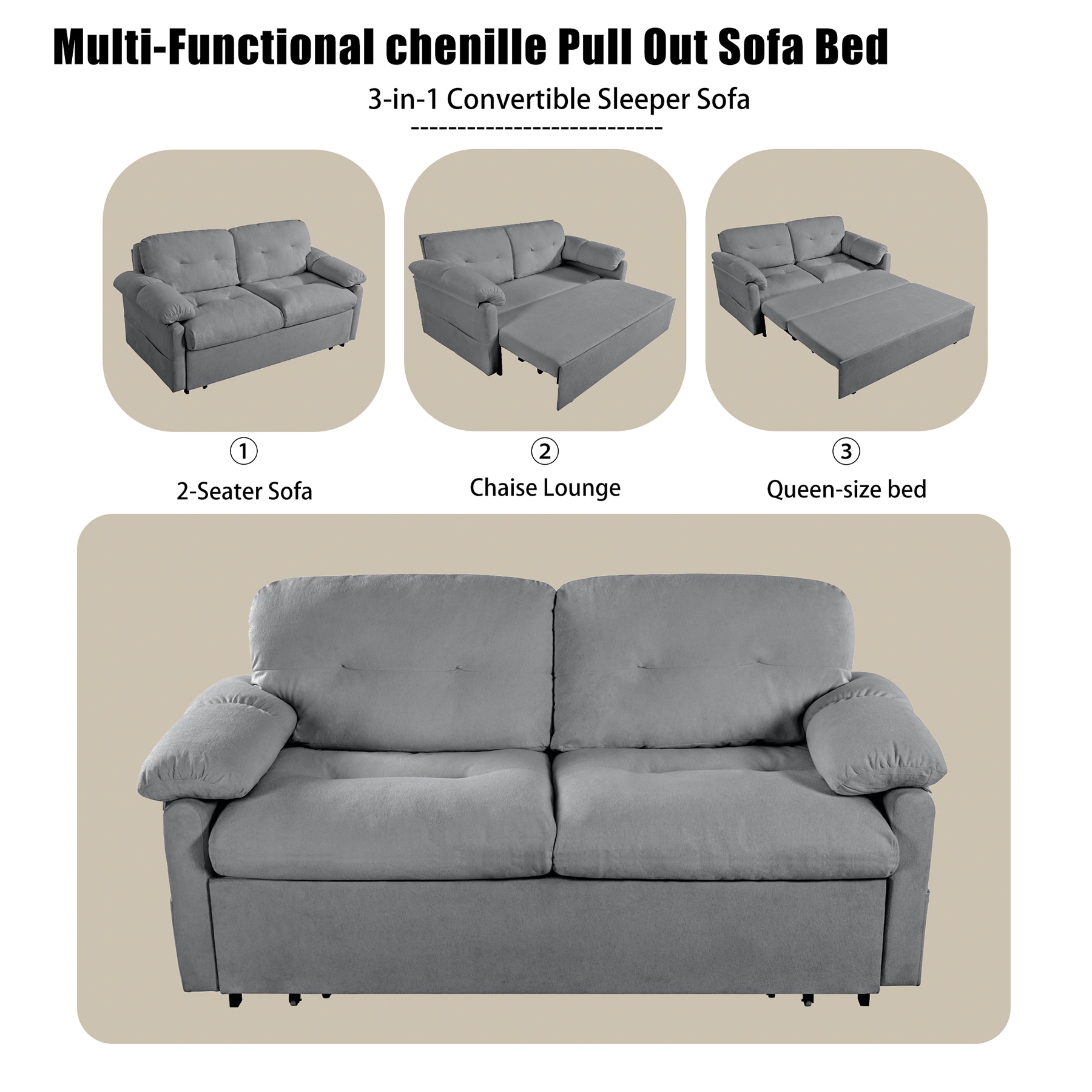 SINOFURN SYA010285GY Sofas-Loveseats - View #9