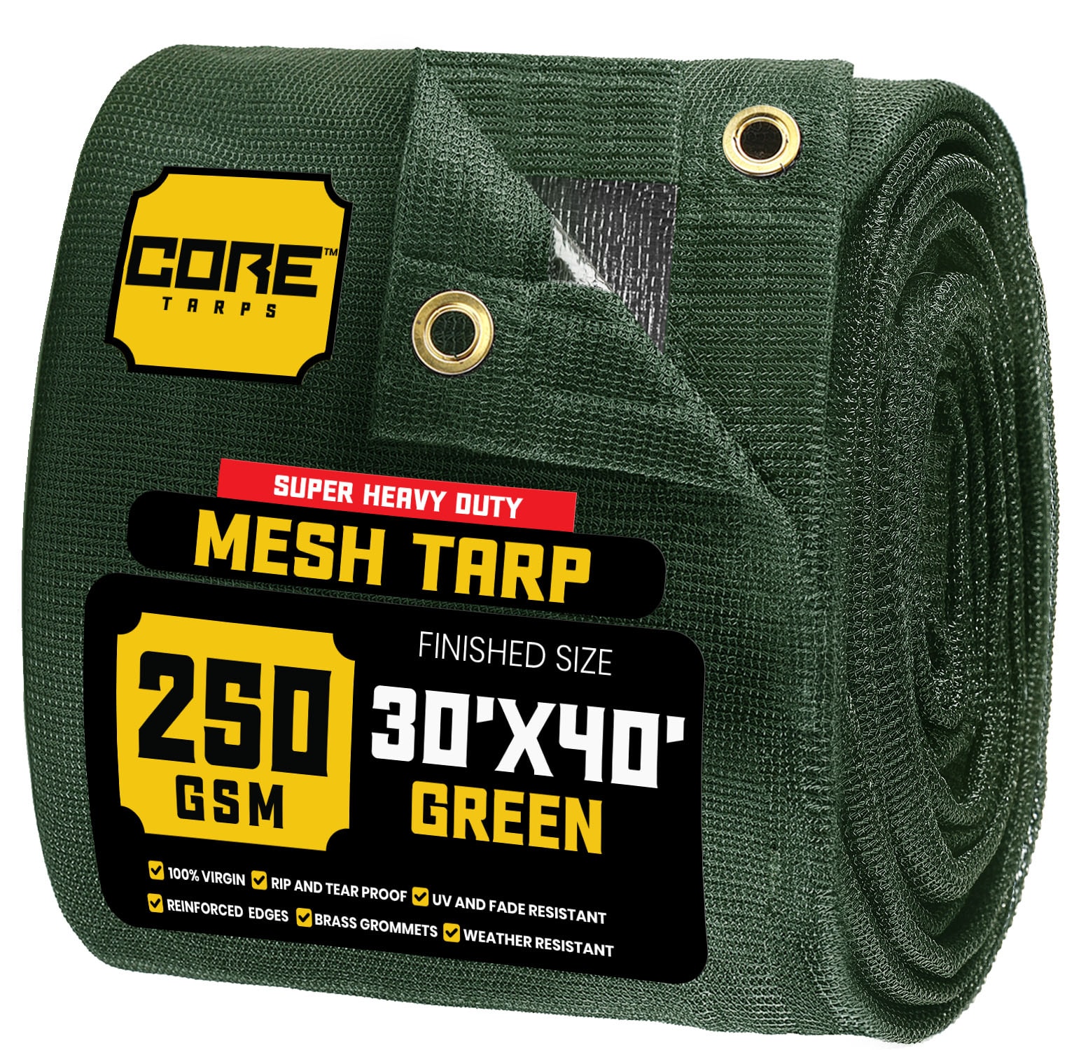 Core Tarps CT-803-30X40 30-ft x 40-ft Green Commercial Polyethylene