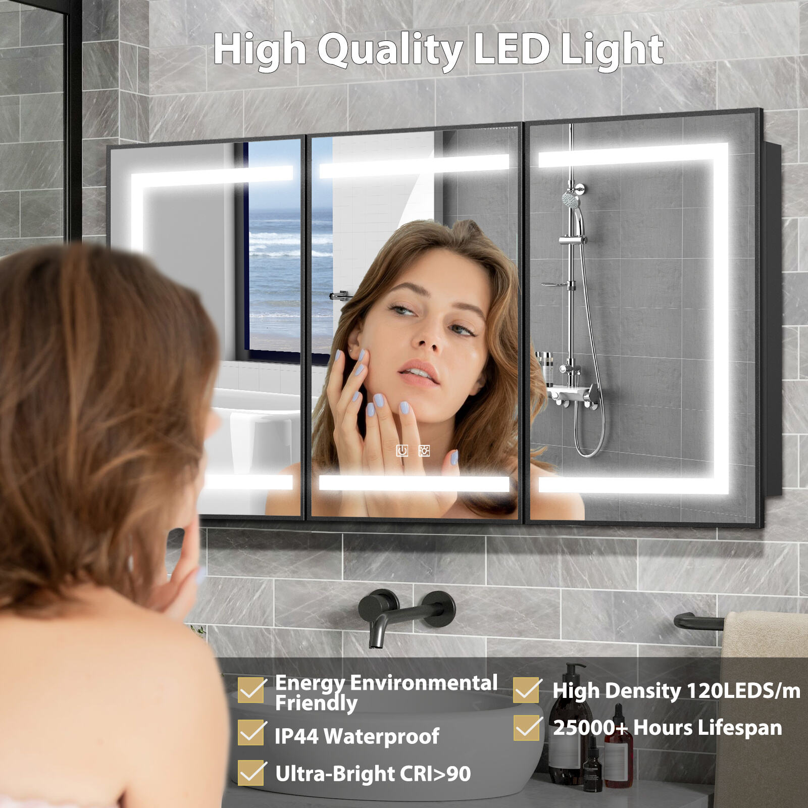 LOVMOR MC-B-48X32-LSQ Bathroom-Medicine-Cabinets - View #3