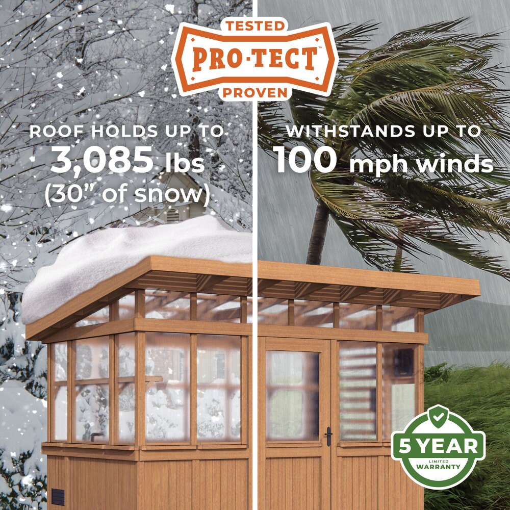 Poppy 9'x6' Cedar Wood and Polycarbonate Greenhouse Kit with PowerPort