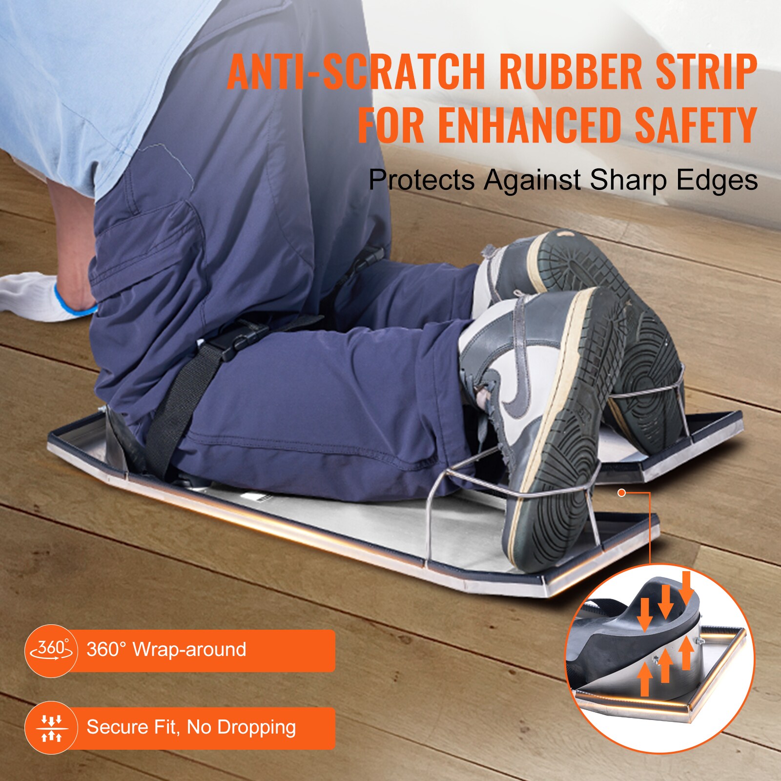 Concrete Knee Boards With Knee Pads – 28" X 8" Sliders (2 Pairs) For Concrete Work