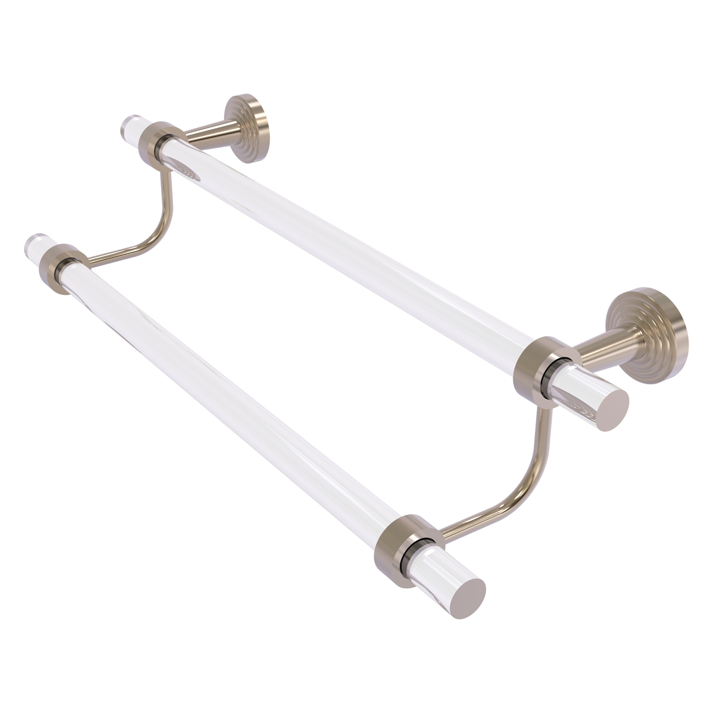Allied Brass PB-72-18-PEW Pacific Beach 18-in double Antique Pewter Wall mount Double Towel Bar