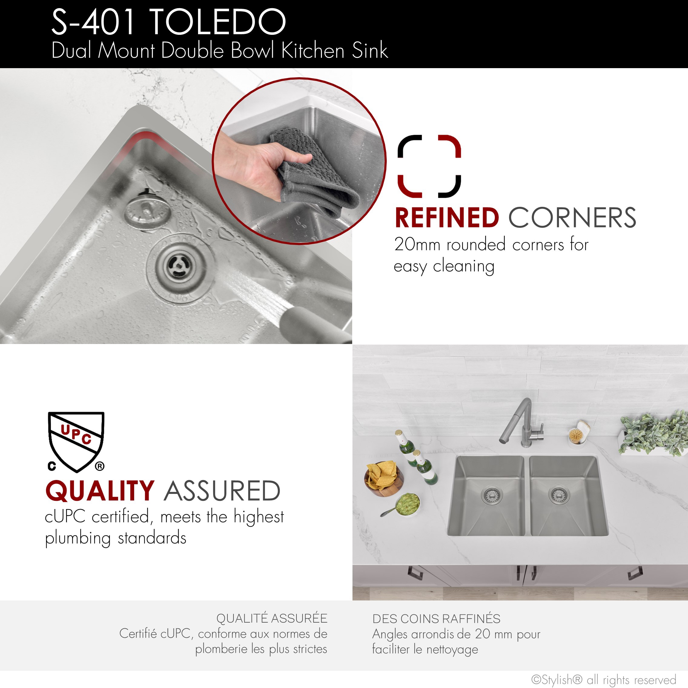 Stylish S-4011 Kitchen-Sinks - View #9