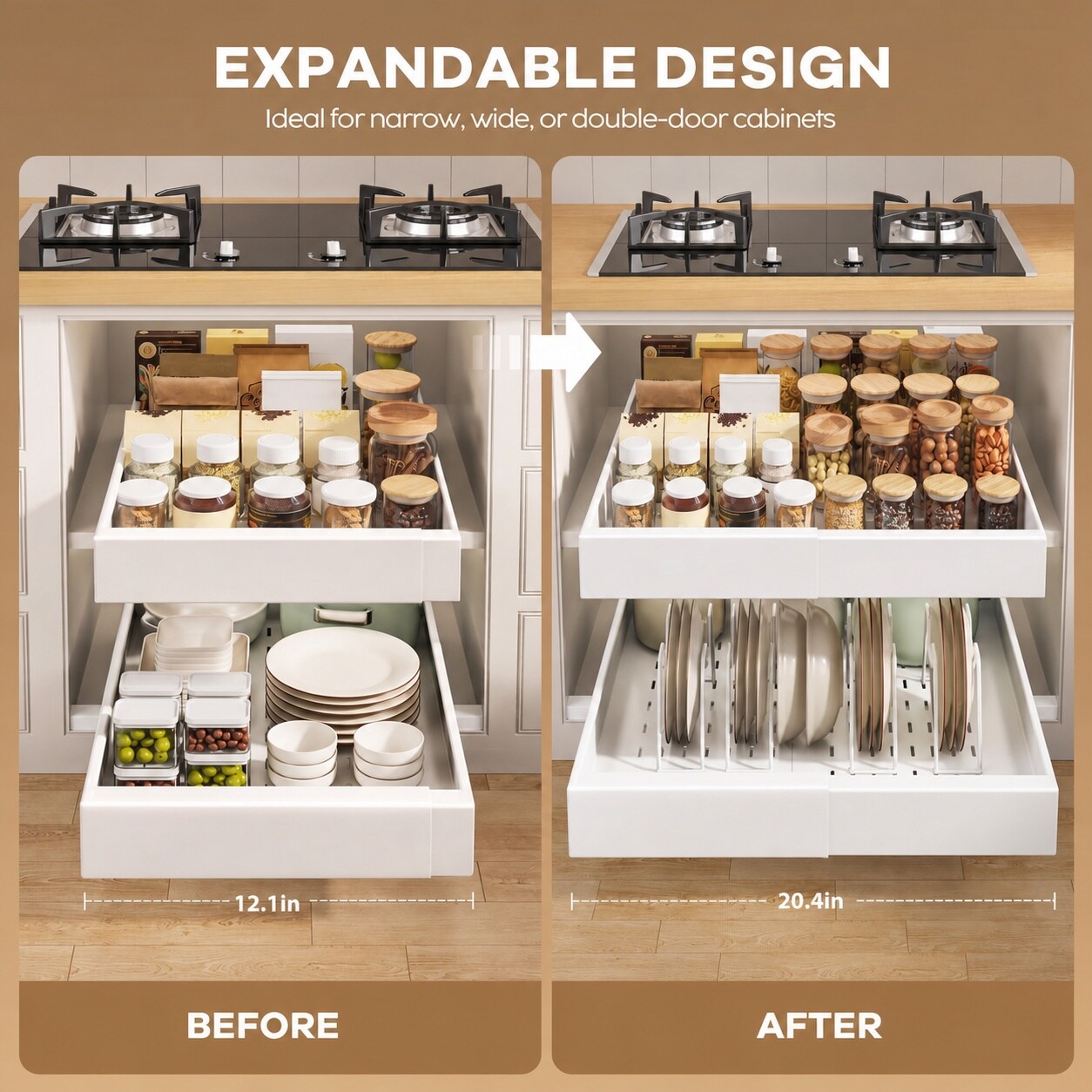 Aoibox LAB6D03O Pull-Out-Cabinet-Baskets - View #3