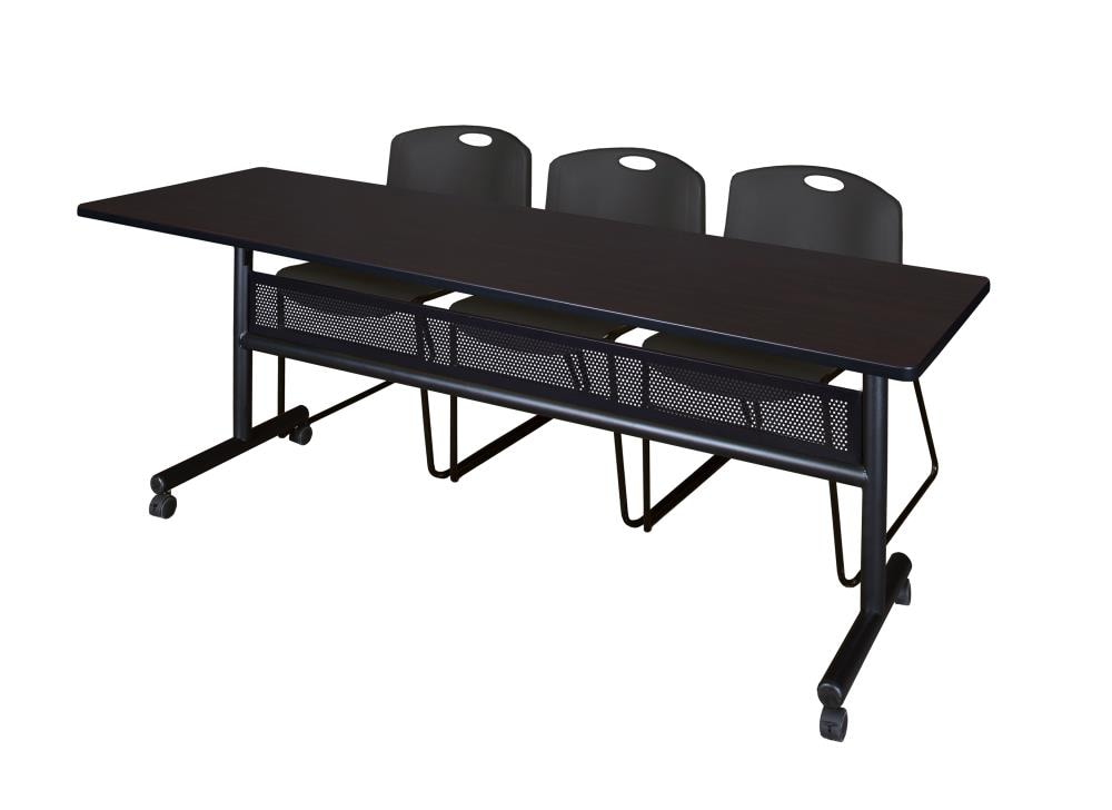 Regency MKFTM8424MW44BK Training Brown 4-Person Training Table (84-in W x 29-in H)