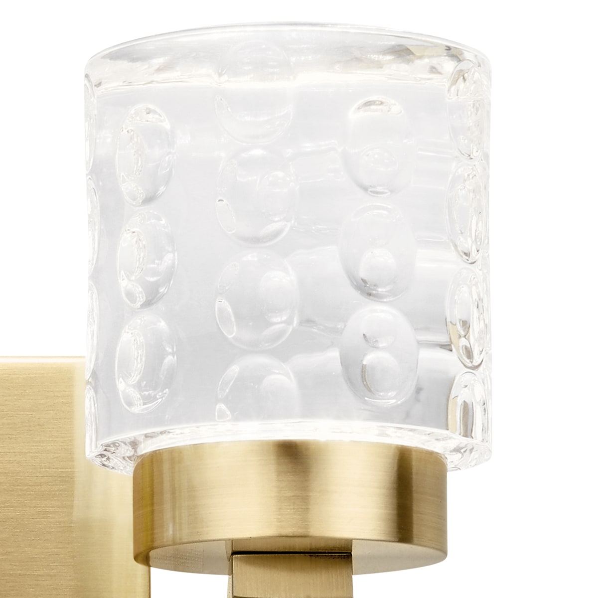 Champagne Gold Cylinder LED Vanity Light with Clear Acrylic Shade
