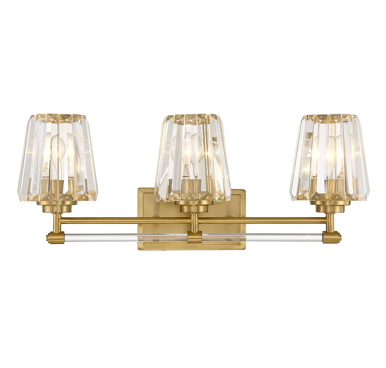 Savoy House Essentials 8-6001-3-322 Garnet 24-in 3 -Light Brushed Brass Vintage Vanity light
