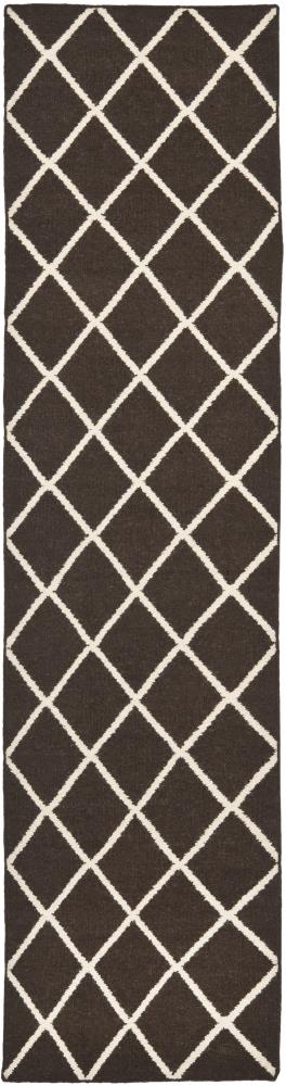 Safavieh DHU565C-210 Dhurries Hara 2 x 10 (ft) Wool Brown/Ivory Rectangular Indoor Trellis Coastal Runner rug