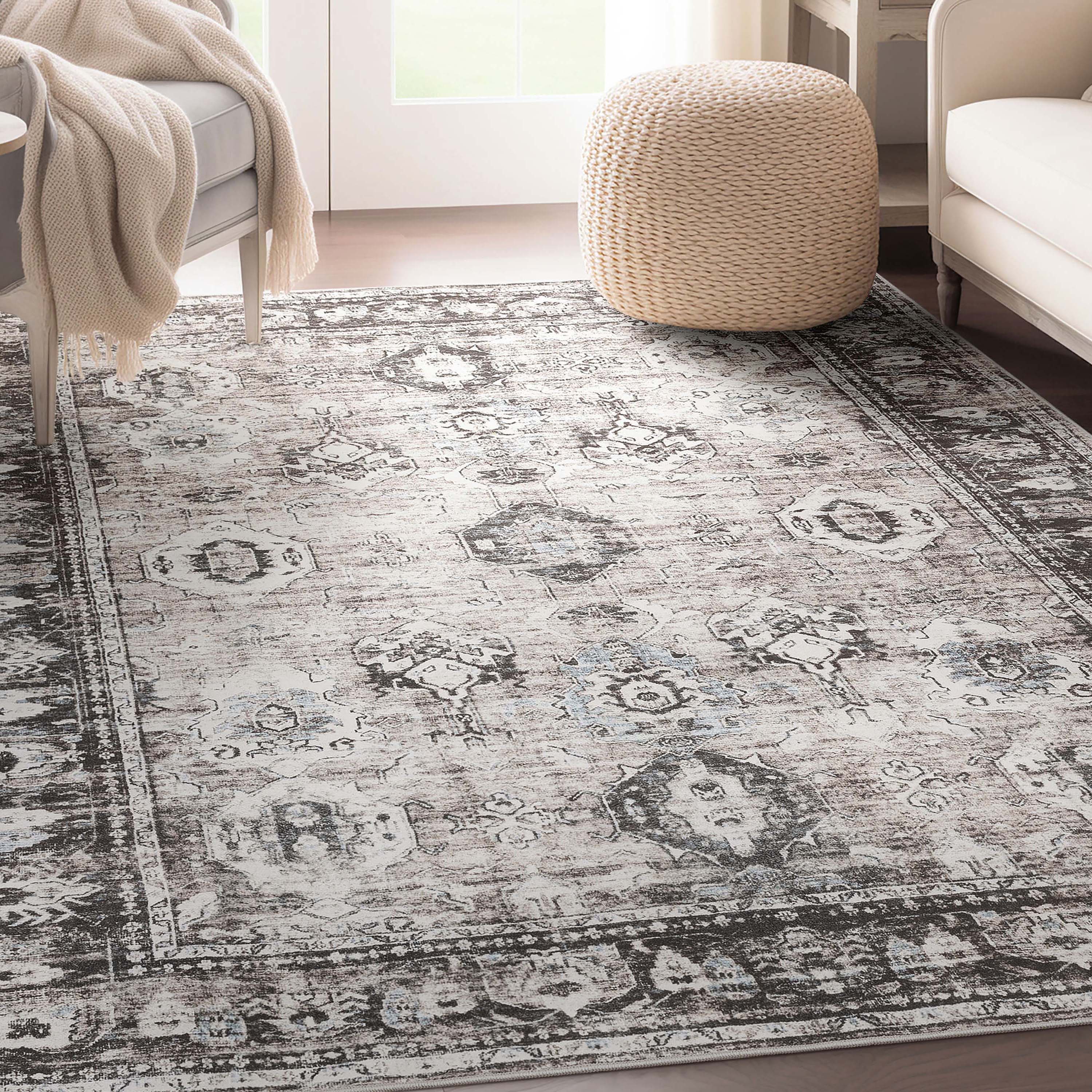 Well Woven EBP-17-7 Elle Basics 8 x 10 (ft) Flatweave Polyester Grey Rectangular Indoor Tribal Vintage Area rug