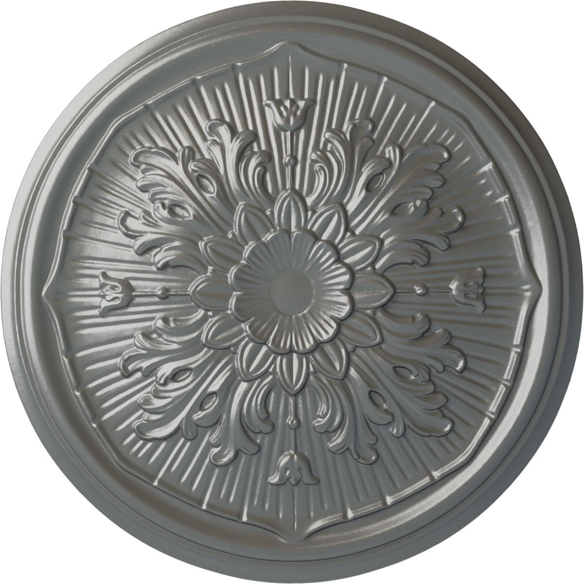 Ekena Millwork CM16LUSLS Luton 15.75-in W x 15.75-in L Painted Silver Polyurethane Whole Ceiling Medallion