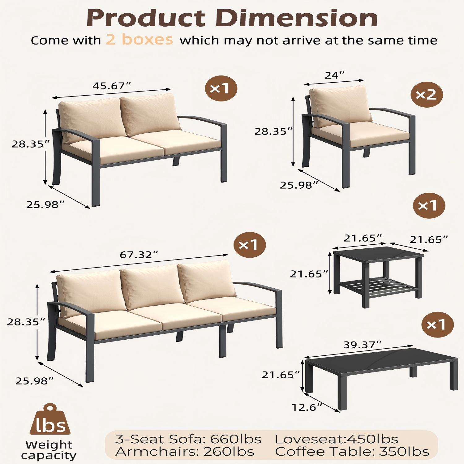 AECOJOY 16587BG+14139-LS02 Patio-Sofas-Daybeds - View #2