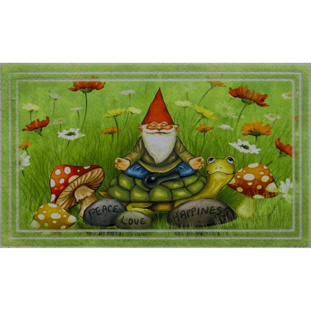Apache Mills, Inc. 799-3282 2-ft x 3-ft Multi Green Polyester Rectangular Indoor or Outdoor Decorative Welcome Door Mat