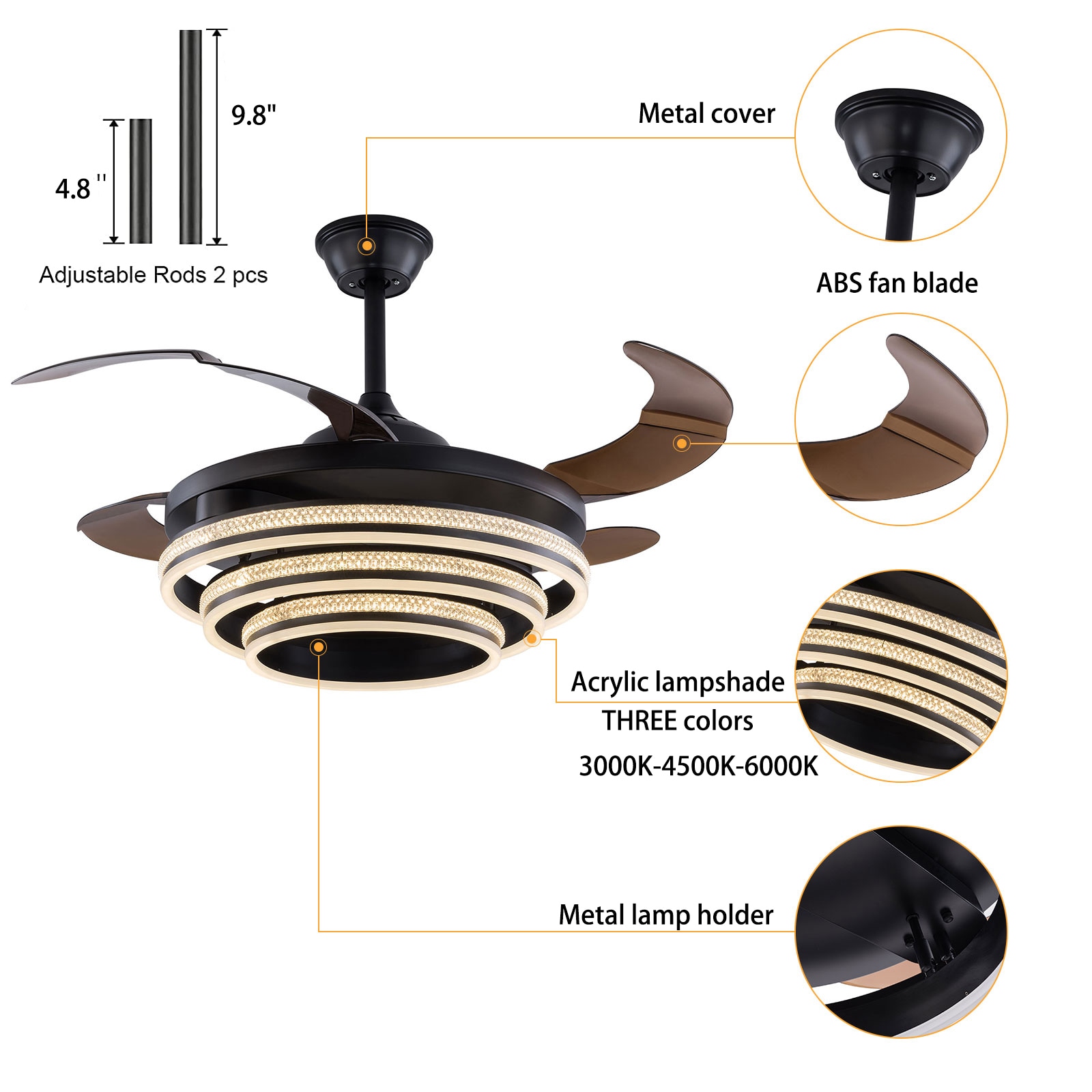 Oukaning JZUCOD3G99HCX Ceiling-Fans - View #5