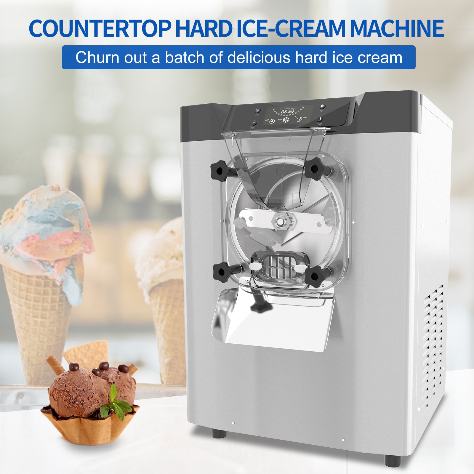 1.5L Capacity Ice Cream Maker Homemade Ice Cream Maker for Kids Stainless  Steel