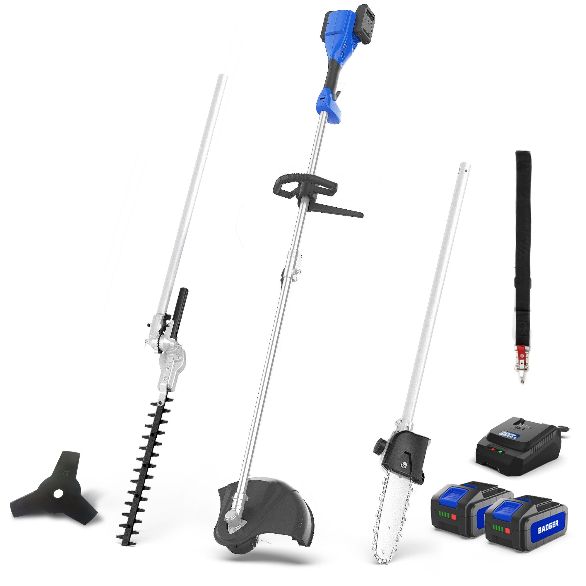 Wild Badger Power LinkOn 20-volt Cordless Battery String Trimmer and Hedge Trimmer and Chainsaw Pole Saw Combo Kit 2 Ah (Battery & Charger Included) WB20VCOMBO Sansujyuku sansujyuku.com