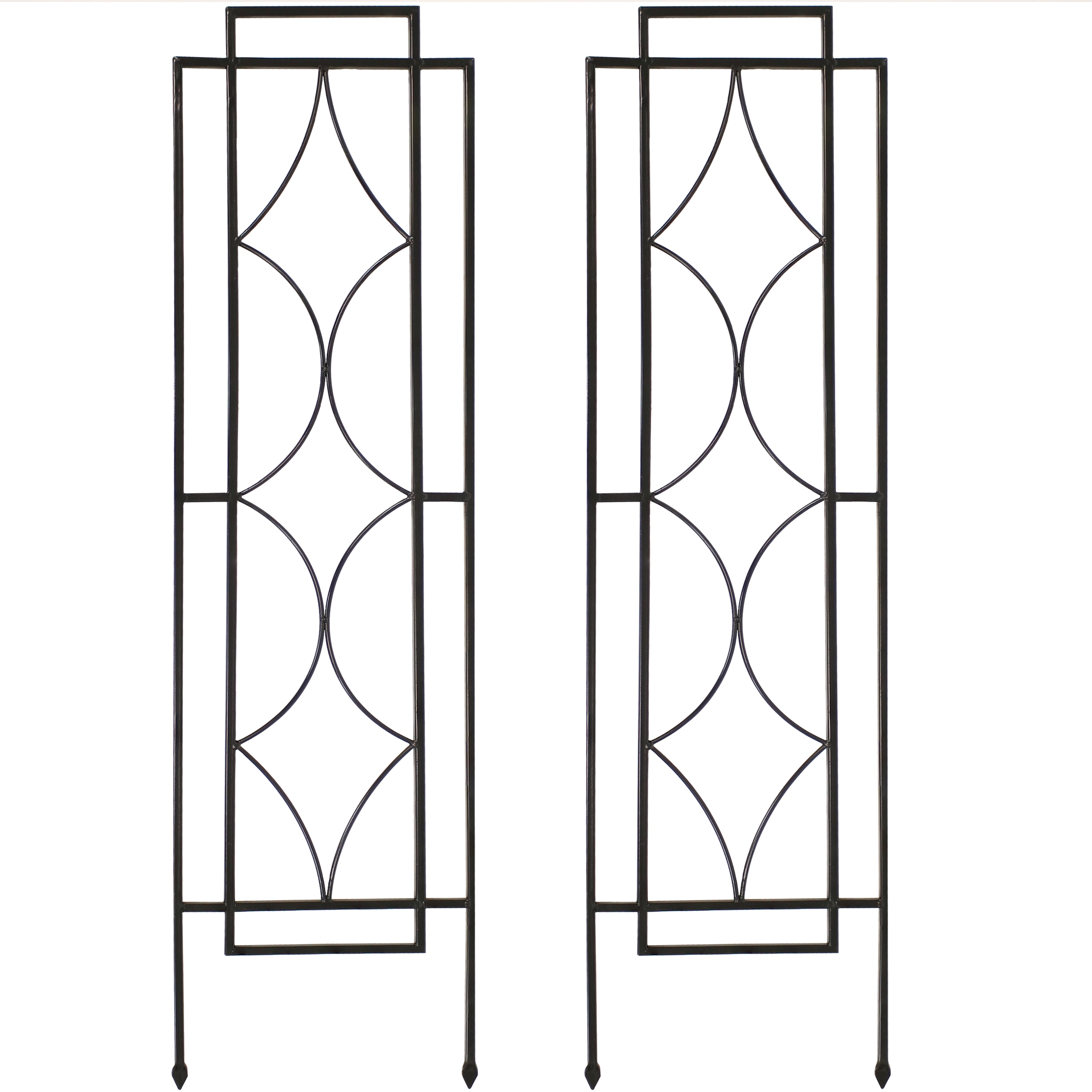 Sunnydaze Decor HBM-635 12-in W x 48.25-in H Black Steel Garden Trellis For Climbing Plants For Cucumbers For Roses For Tomatoes 2 -Pack