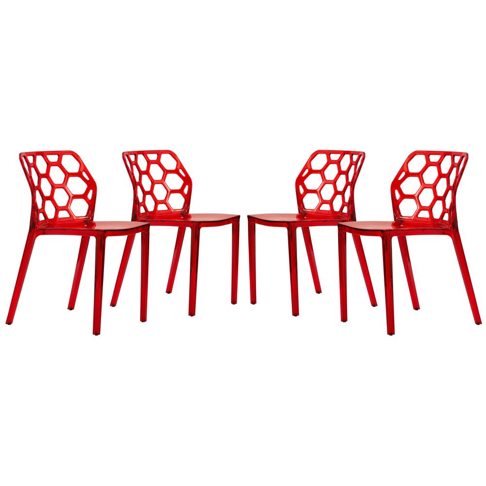 Leisuremod BG3143367 Modern Dynamic Dining Chair Set of 4