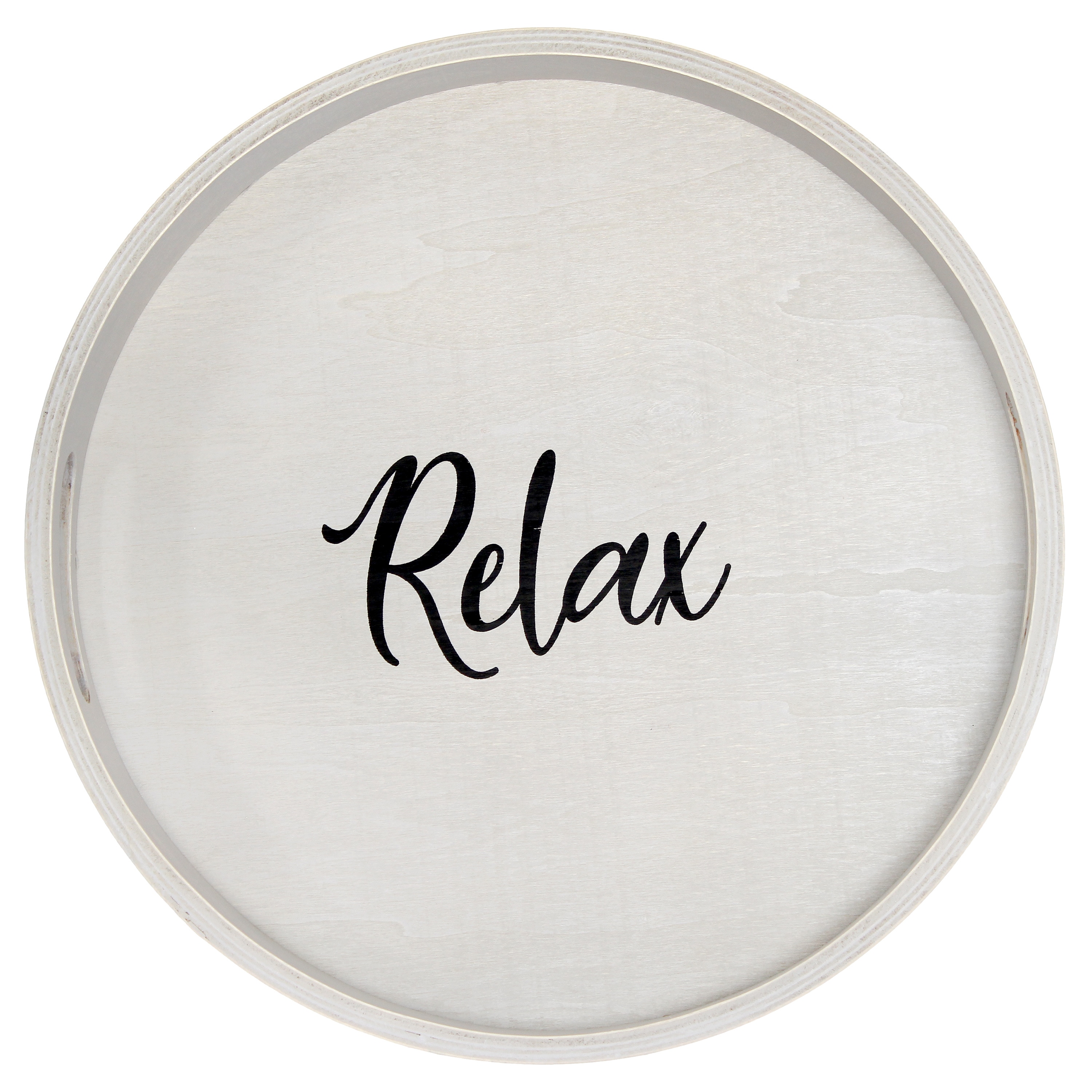 Elegant Designs HG2013-GYX 13.75-in x 13.75-in Gray Wash Round Serving tray