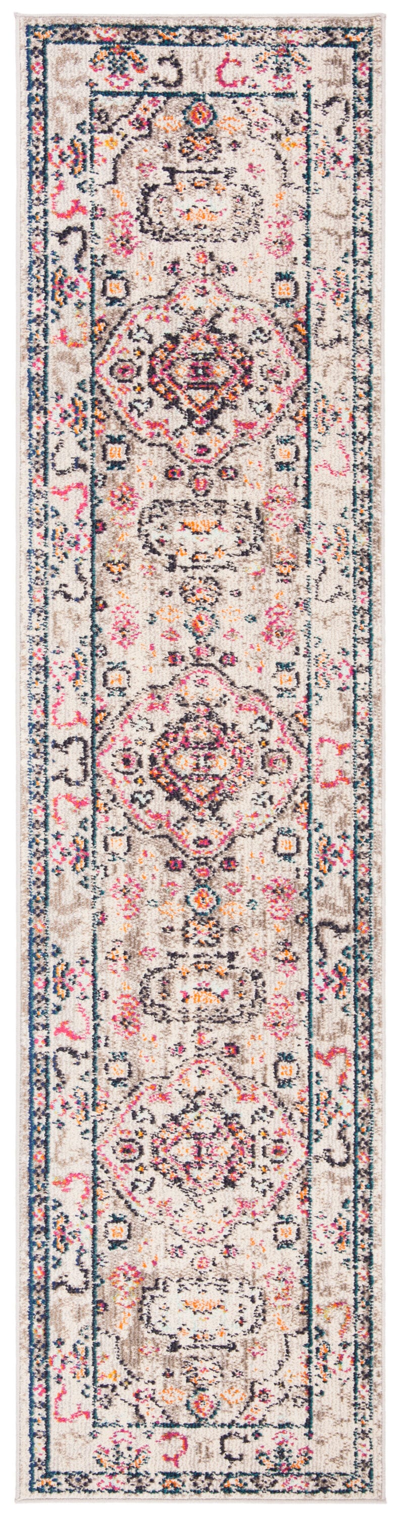 Metro-Mod Grey and Blue Flat Woven Synthetic Area Rug - 26"x16"