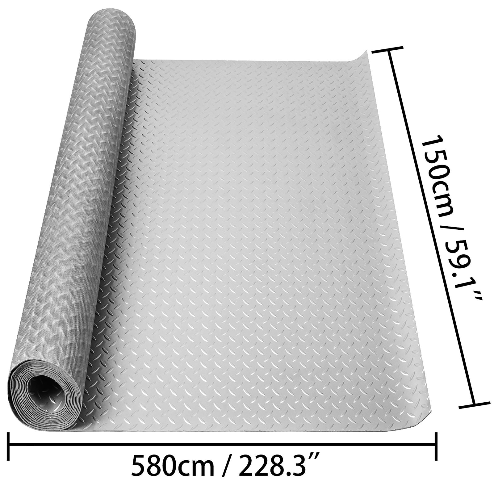 Yescom Garage Floor Mat Roll 19.5x6.5 Ft Non slip Parking Protect Cover  Workshop Under Car DIY PVC Flooring