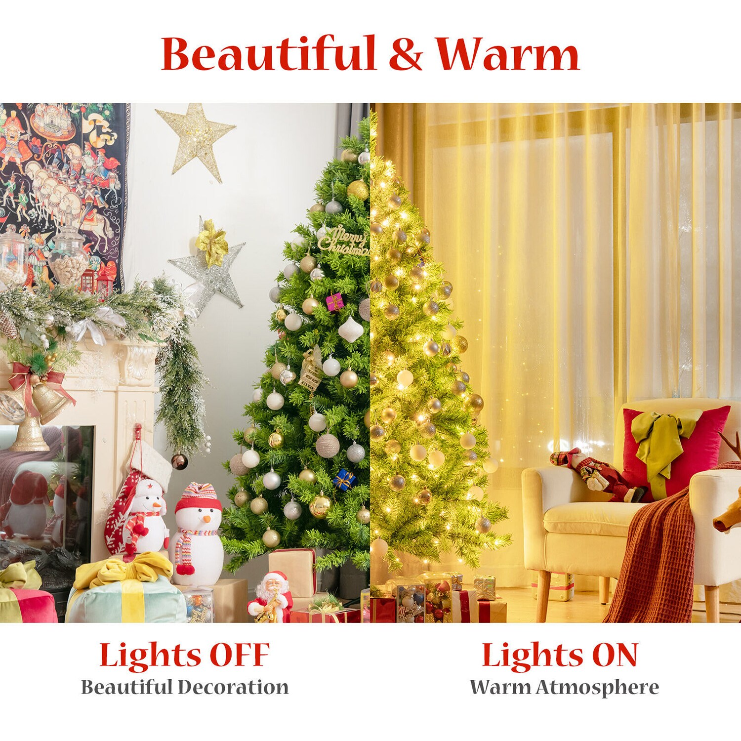 WELLFOR HYJ23578US Artificial-Christmas-Trees - View #2