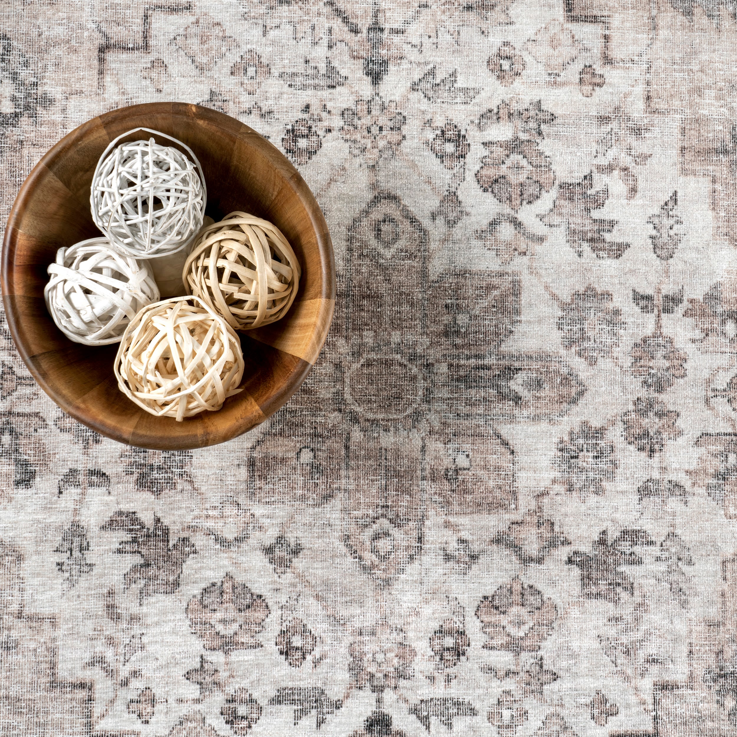 Davi Gray 9' x 12' Washable Synthetic Area Rug