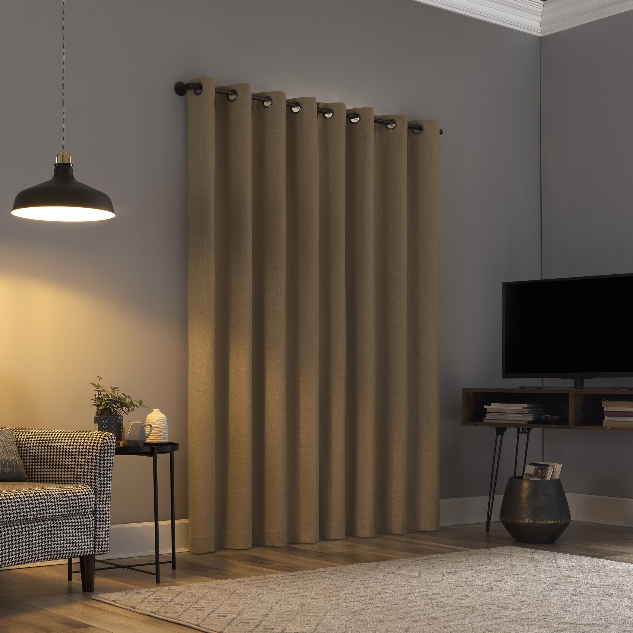 Soft Gold Fleece Insulated Blackout Curtain Panel 50x84