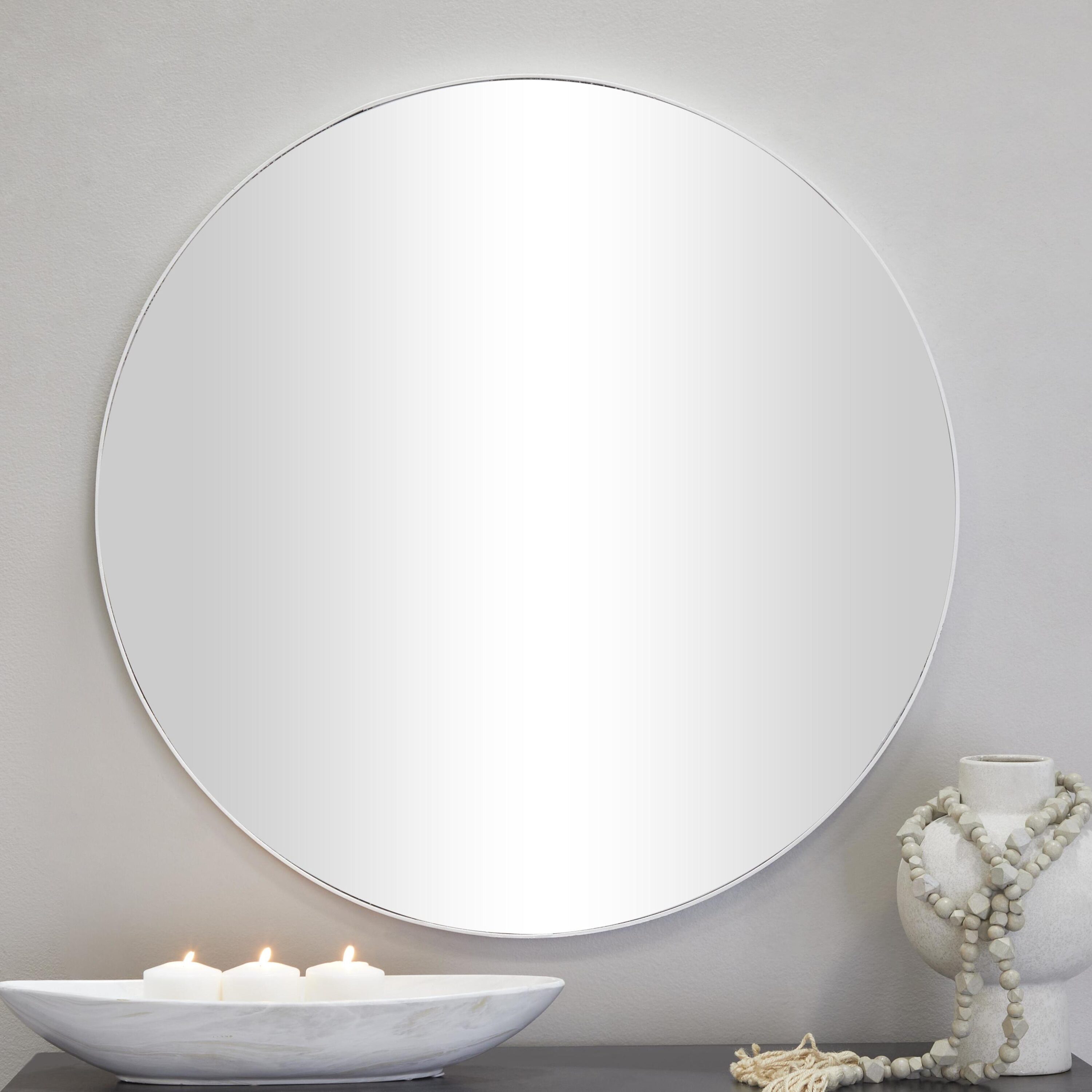 Grayson Lane 98567 36-Inches W x 36.0-Inches H Round White Framed Wall Mirror