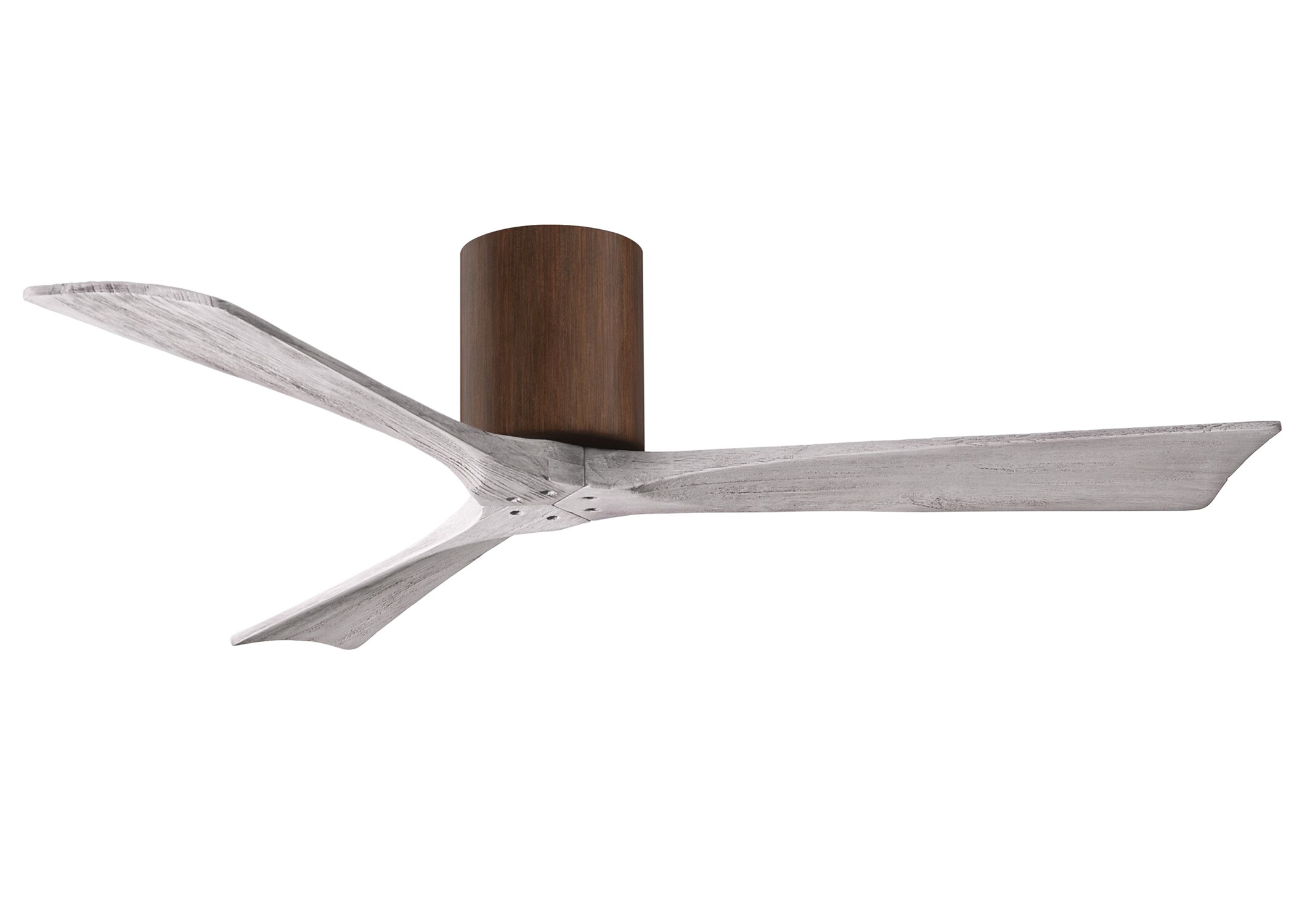 Matthews Fan Company IR3H-WN-BW-52 Irene-3H 52-in Outdoor Flush Mount Walnut with Barnwood Tone Blades Ceiling Fan Without Light - Remote Included ( 3 -Blade )