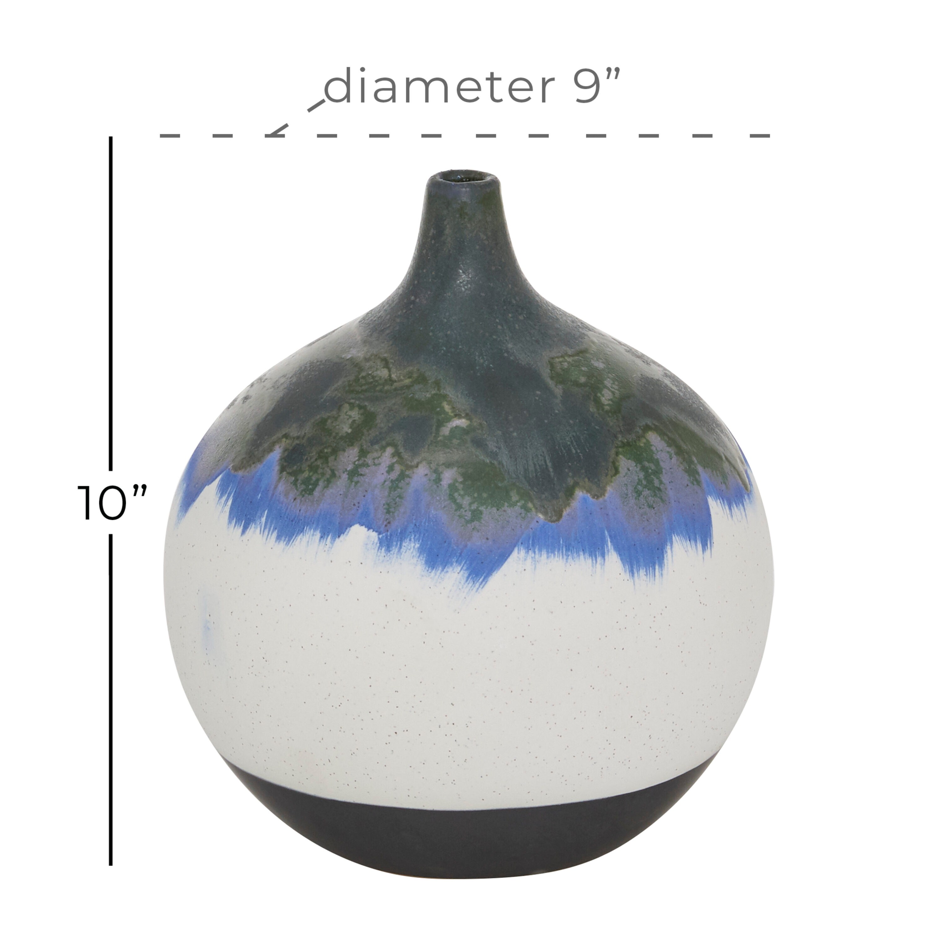 Handmade White and Blue Ceramic Bud Vase