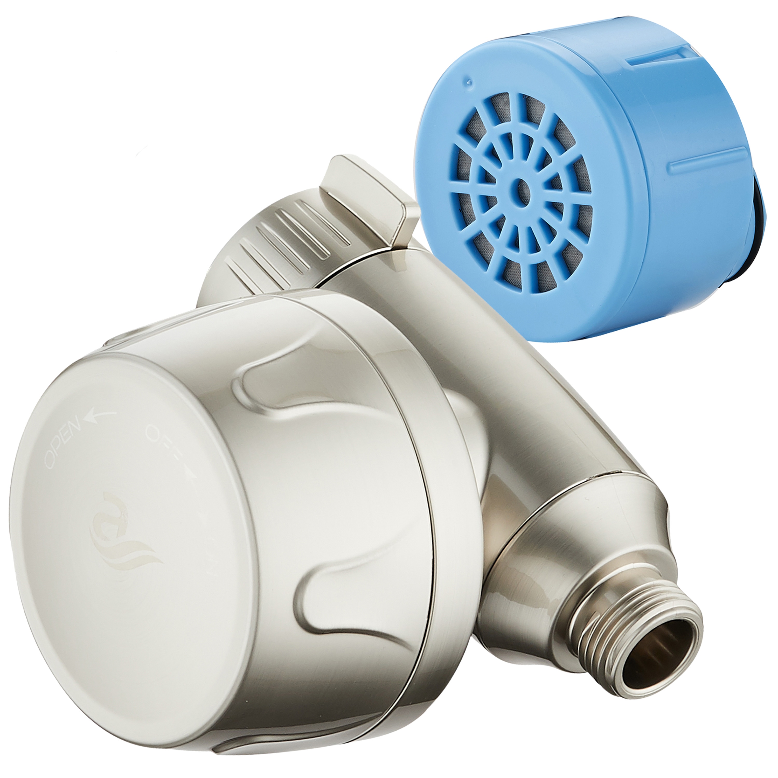 AquaCare 1326 Shower Filter Satin Nickel KDF Shower Head Filter 6-Months -Filter Life