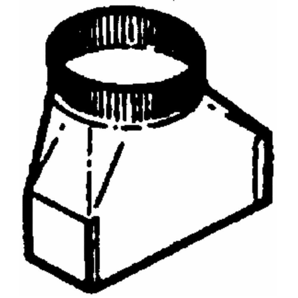 Lambro  133 3-1/4 in x 10 in to 6 in Round-to-Rectangular Register Boot