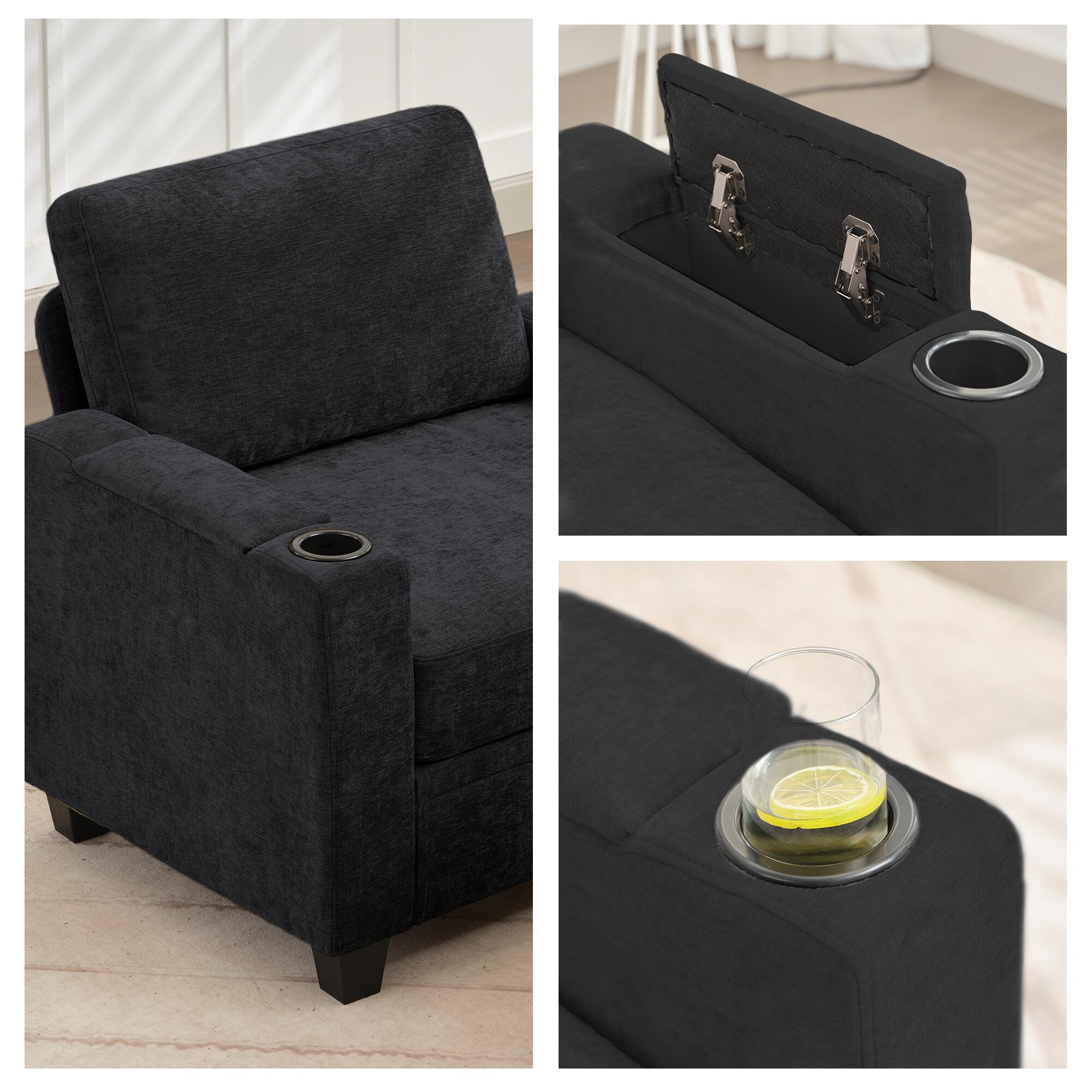 JEAREY 10FXBRT+LED-GR Sofas-Loveseats - View #3