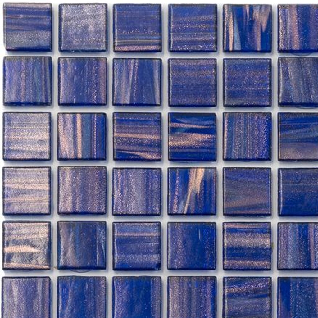 Celestial Royal Blue and Gold Glass Mosaic Wall and Floor Tile