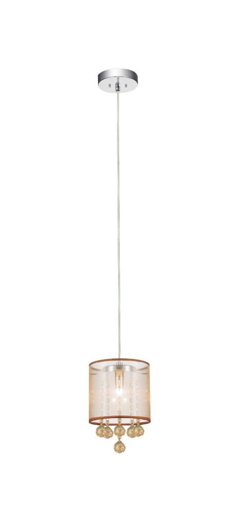 CWI Lighting 5062P6C-1 (CHP + G) Radiant Chrome Modern/Contemporary Drum Mini Hanging Pendant Light