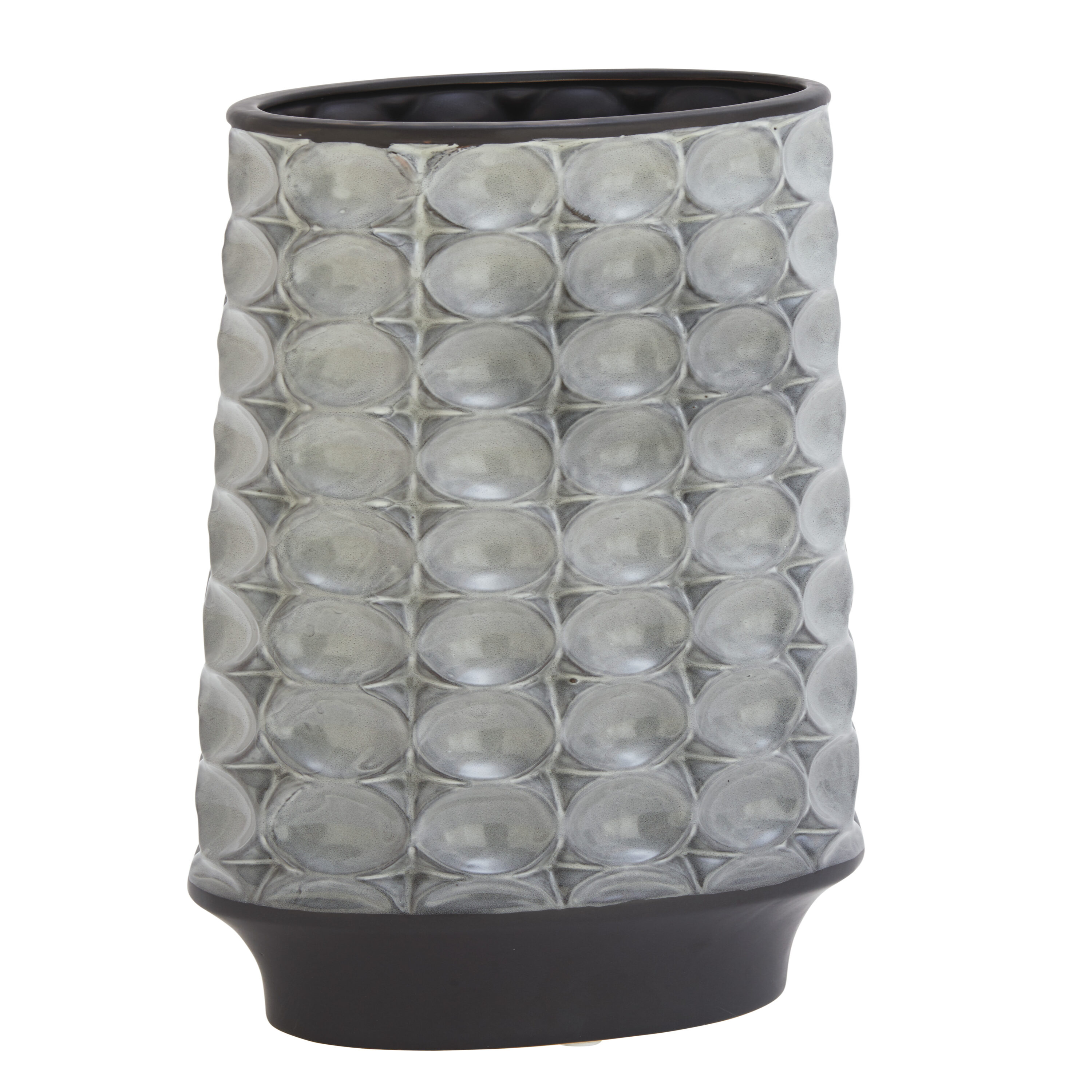 Gray Textured Ceramic Decorative Table Vase