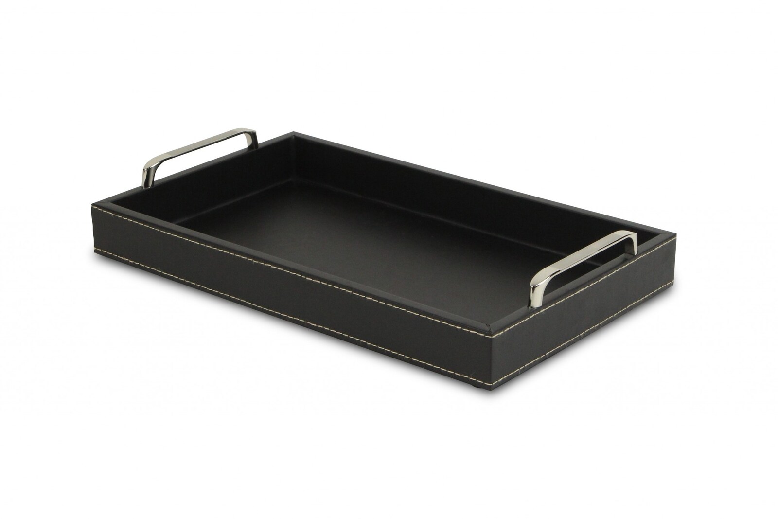 HomeRoots 4000401772 1.75-in x 16-in Black Rectangle Serving Tray