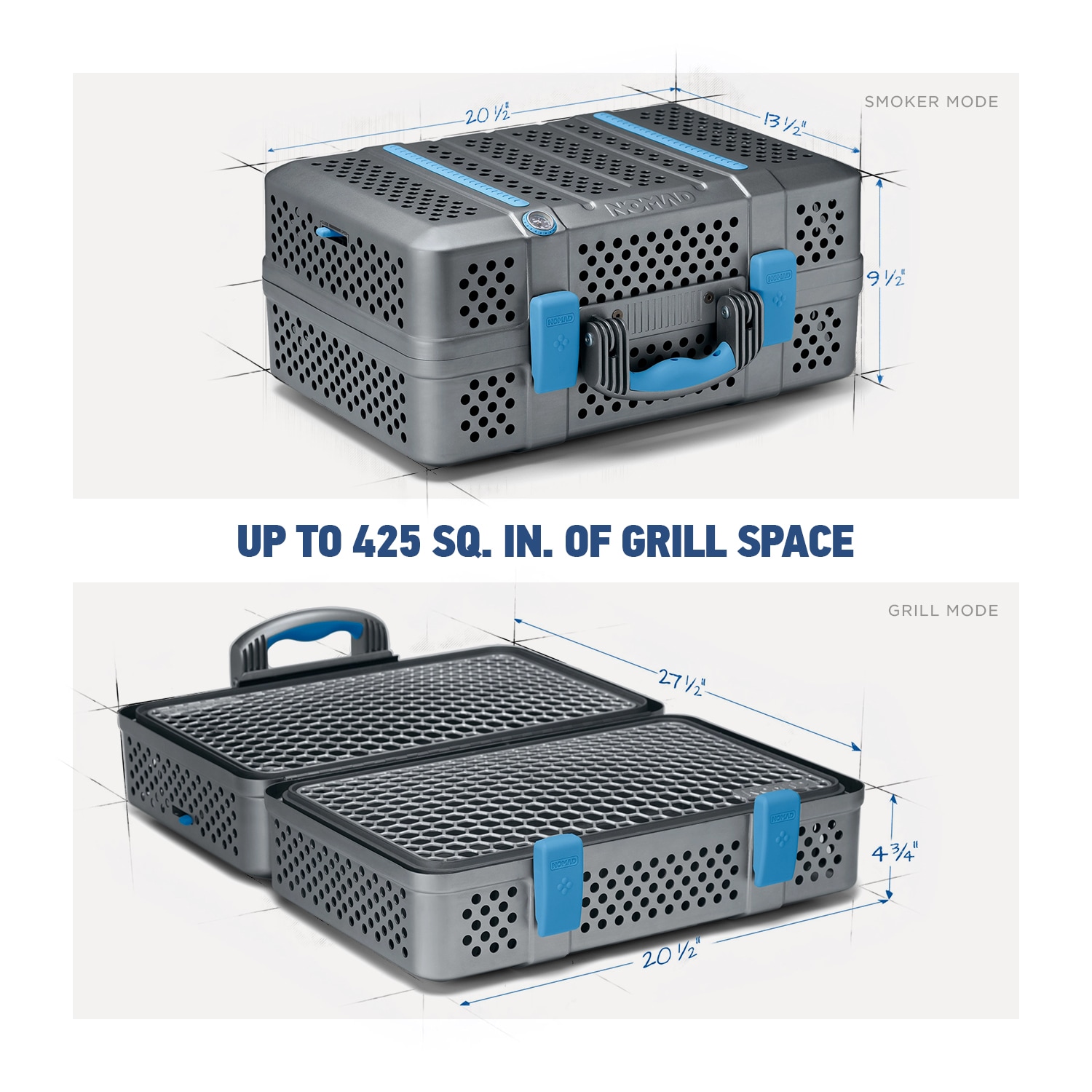 NOMAD Grills®  Portable Charcoal Barbecue Grill & Smoker