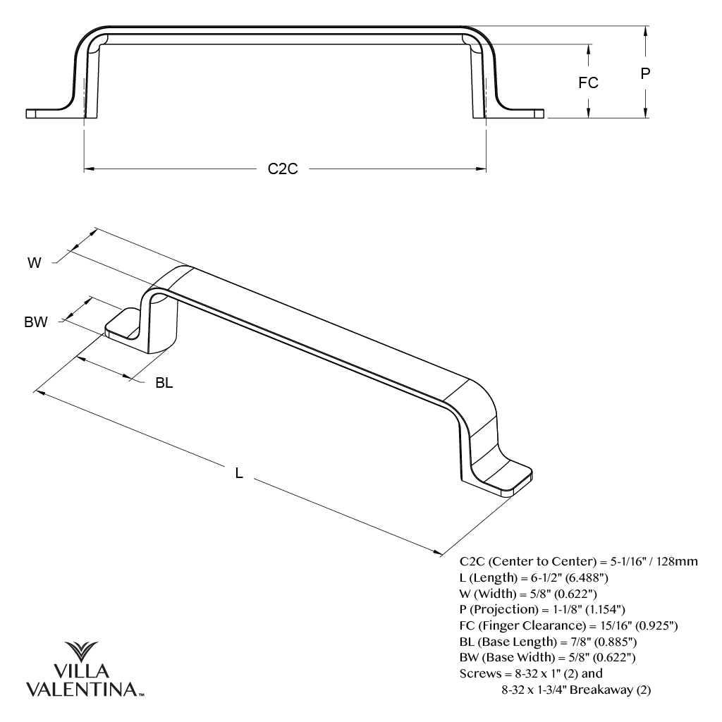 Villa Valentina VV4128MB Cabinet-Pulls - View #8