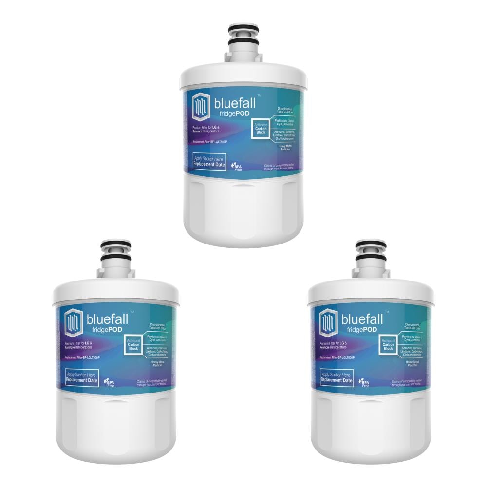 Bluefall BF-LGLT500P-3PACK Twist-in Refrigerator Water Filter FridgePod 3-Pack