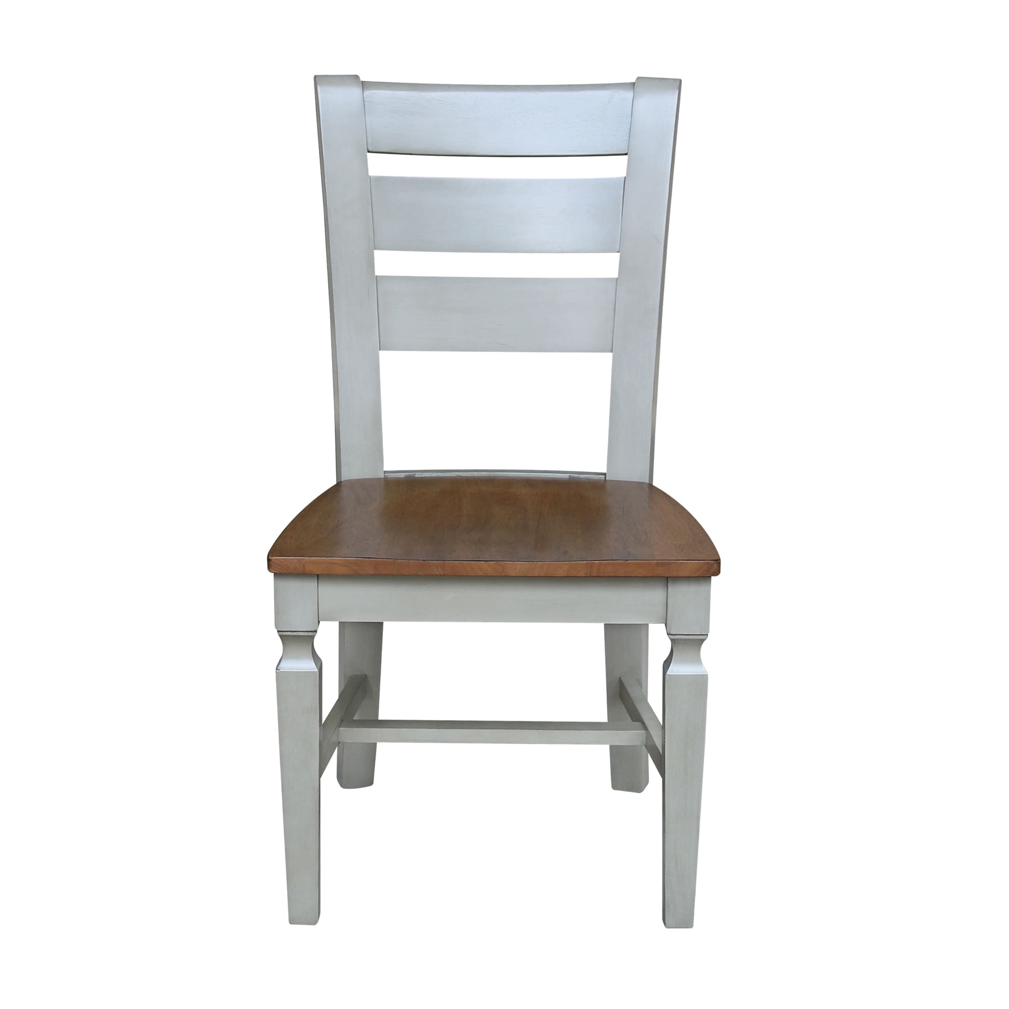 Vista Distressed Hickory and Stone High Ladderback Wood Chairs - Set of 2