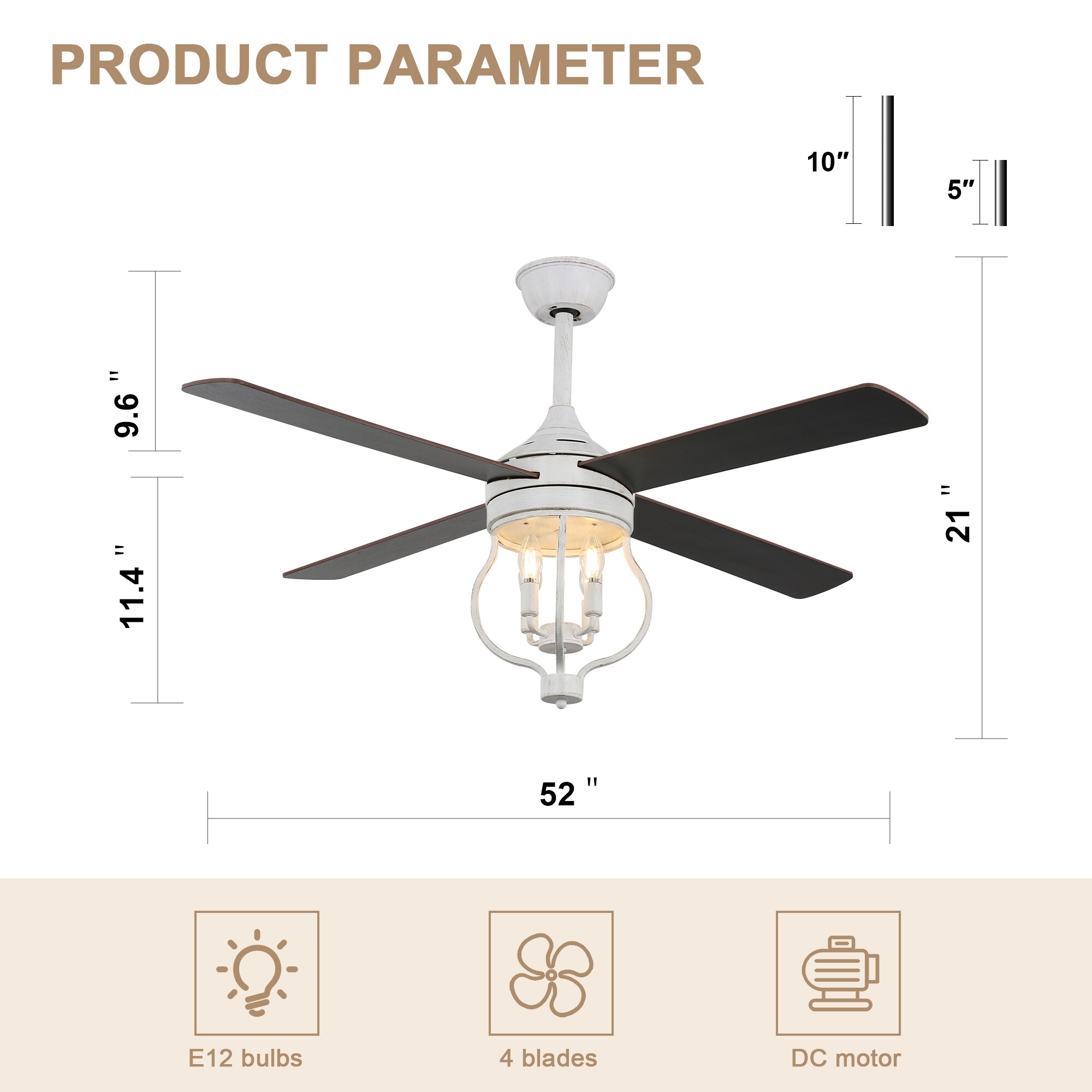 Bella Depot DCFSD5211-B Ceiling-Fans - View #10