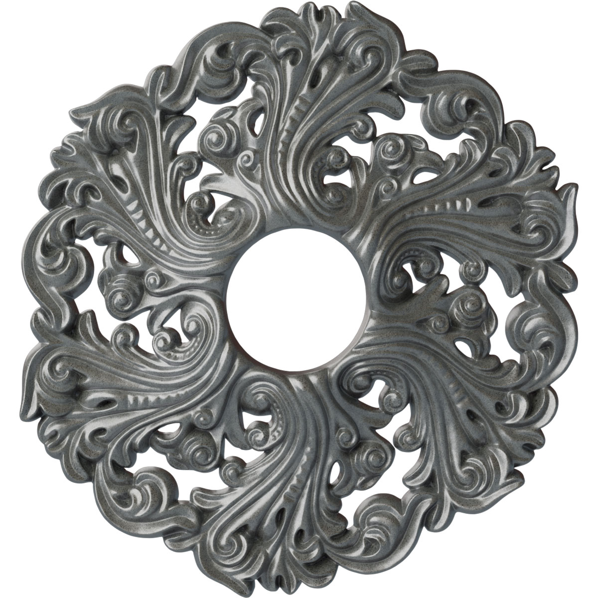 Ekena Millwork CM19ORPLS Orrington 19.625-in W x 19.625-in L Painted Platinum Polyurethane Whole Ceiling Medallion