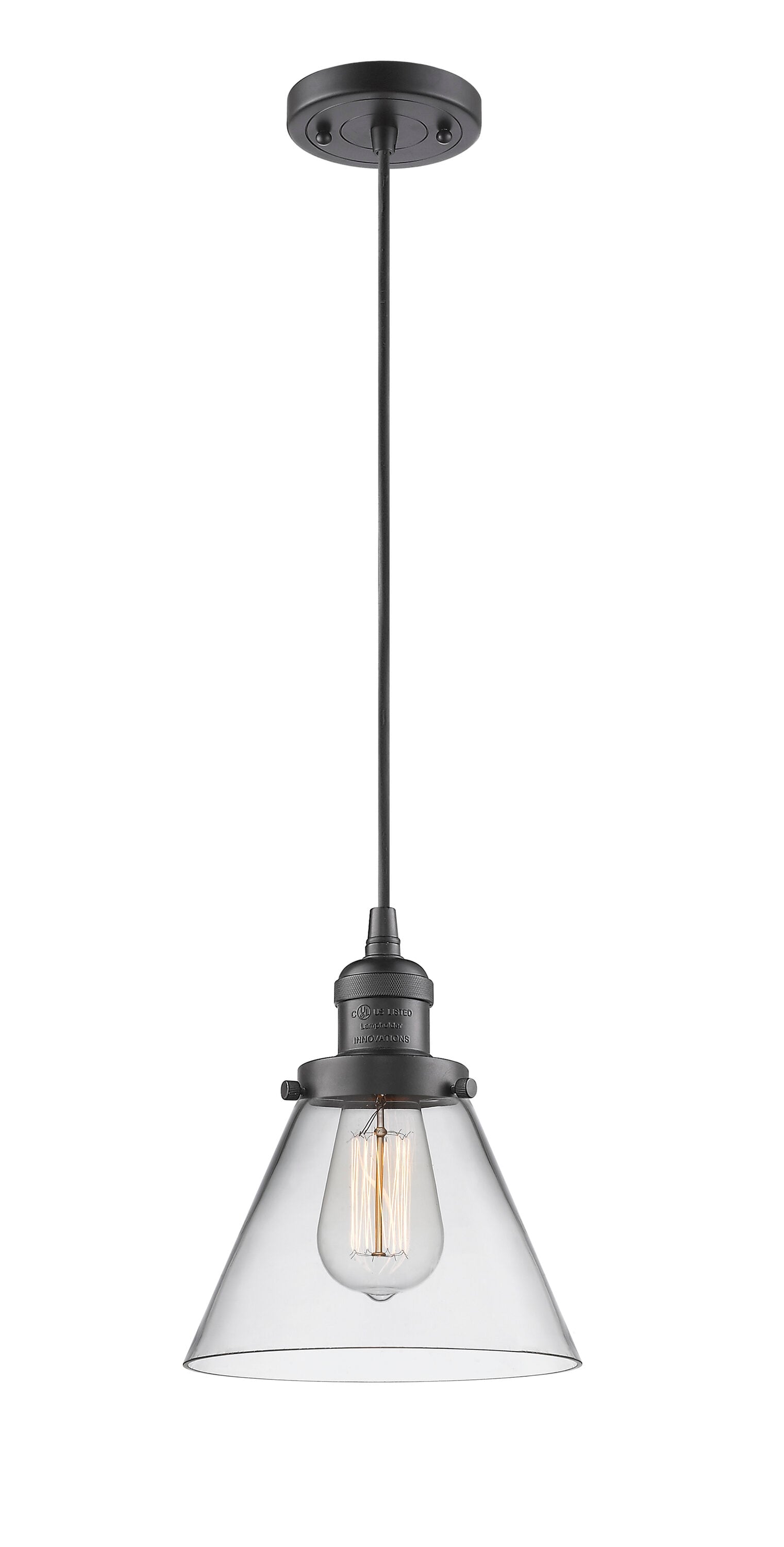 Innovations Lighting 201C-OB-G42 Cone Oil Rubbed Bronze Industrial Clear glass Cone Medium Hanging Pendant light